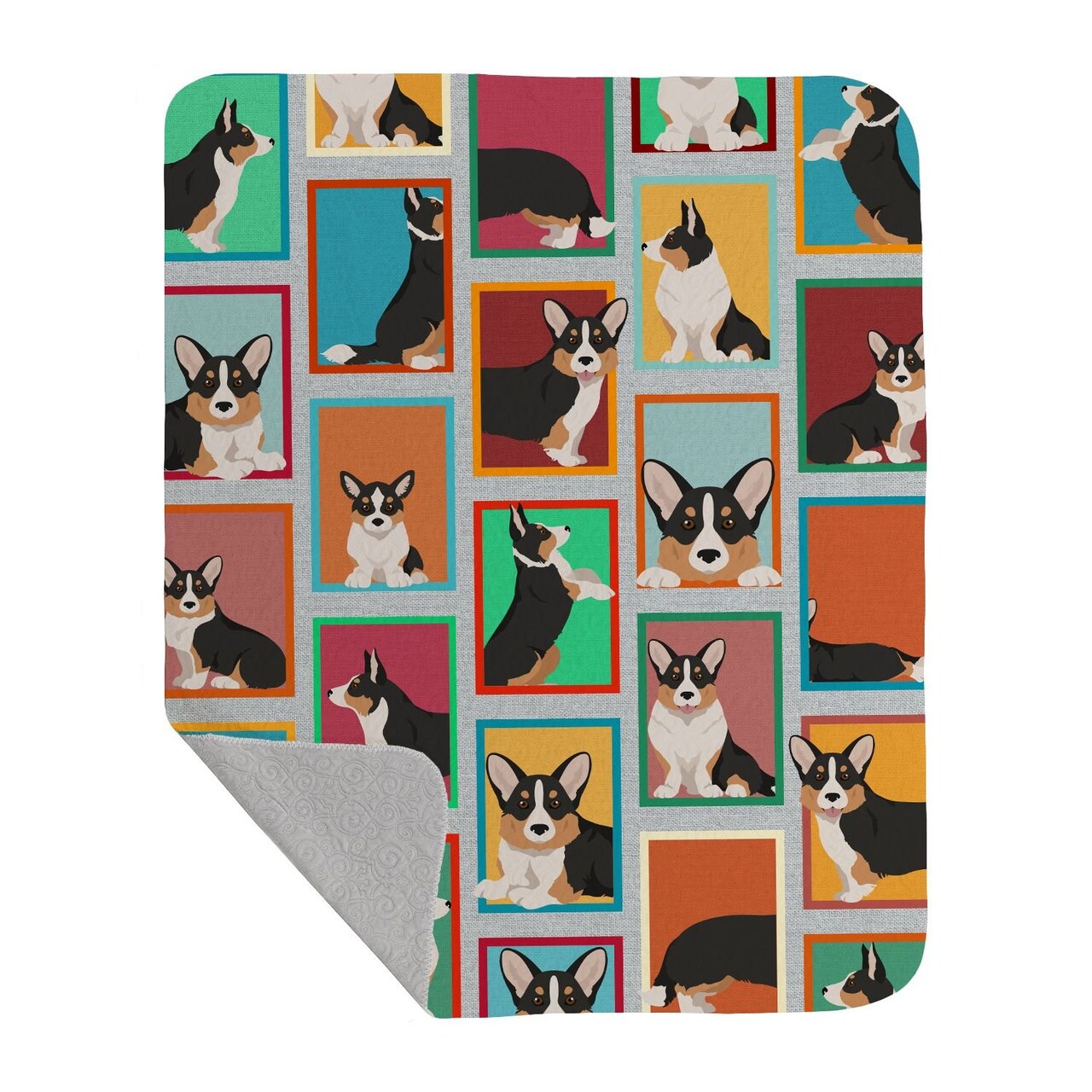 Edge Collections - 50" x 60" - Multicolor - Tricolor Corgi Quilted Throw Blanket - 1 Piece